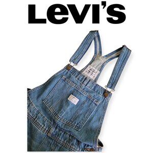 Levis Womens Denim Overalls Small Full Length Midwash Straight Leg Cotton